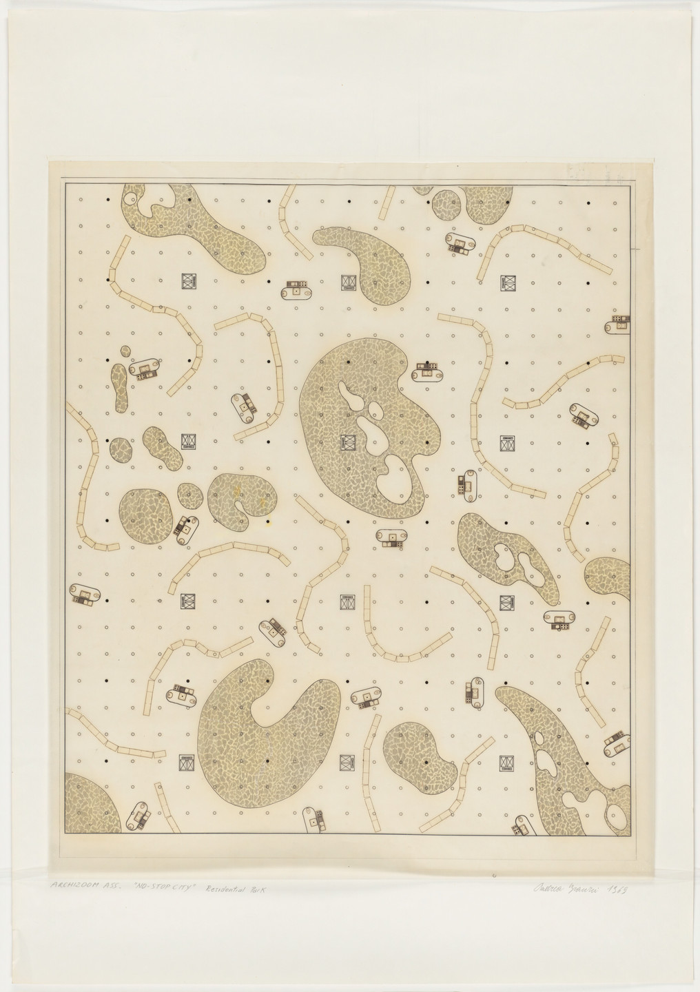 Andrea Branzi. Residential Park, No-Stop City project (Plan). 1969