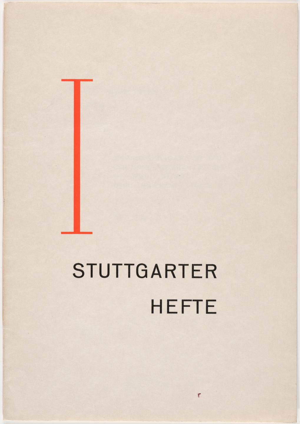 Unknown artist. Stuttgarter Hefte I. 1926