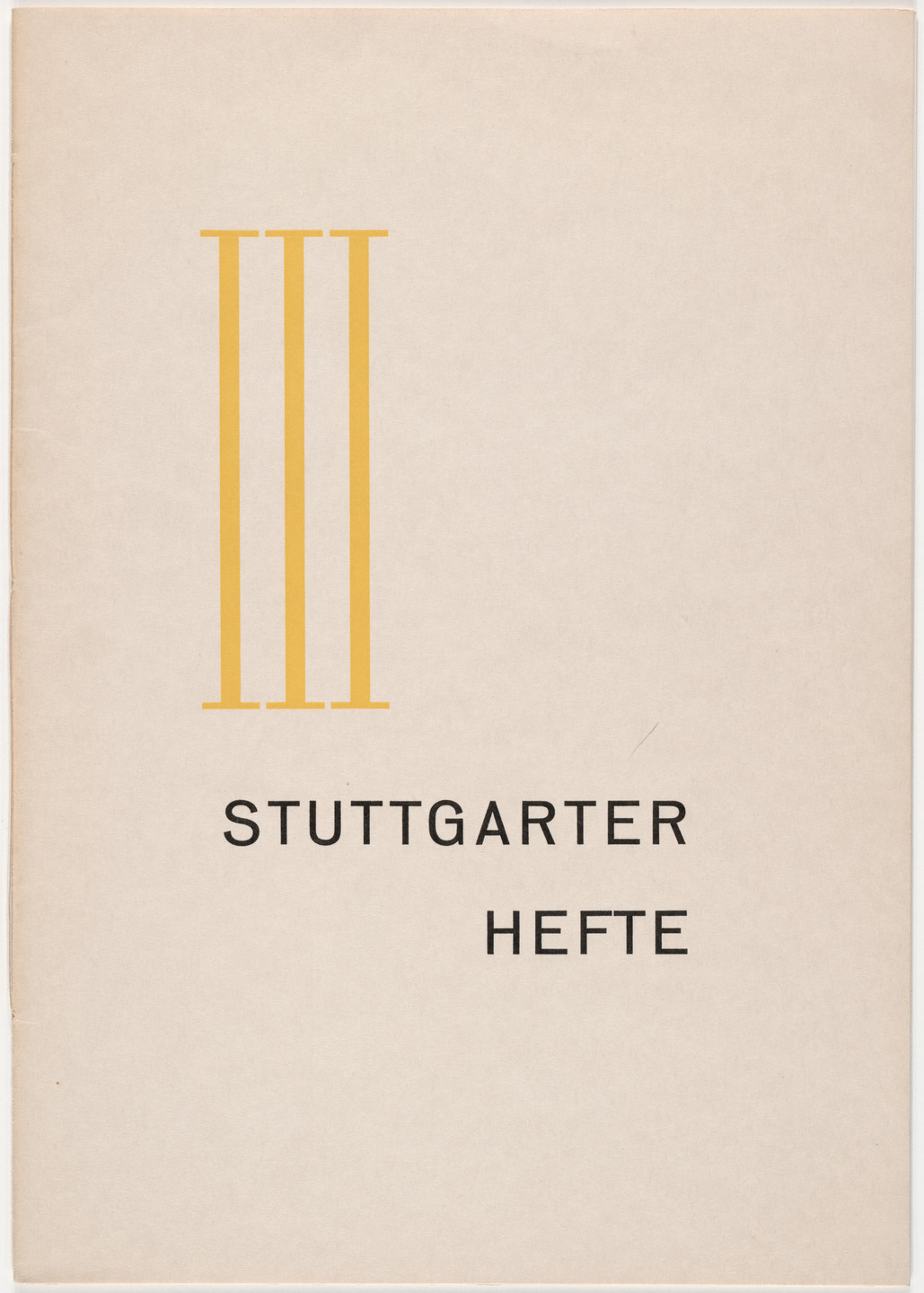 Unidentified Artist. Stuttgarter Hefte III. 1926