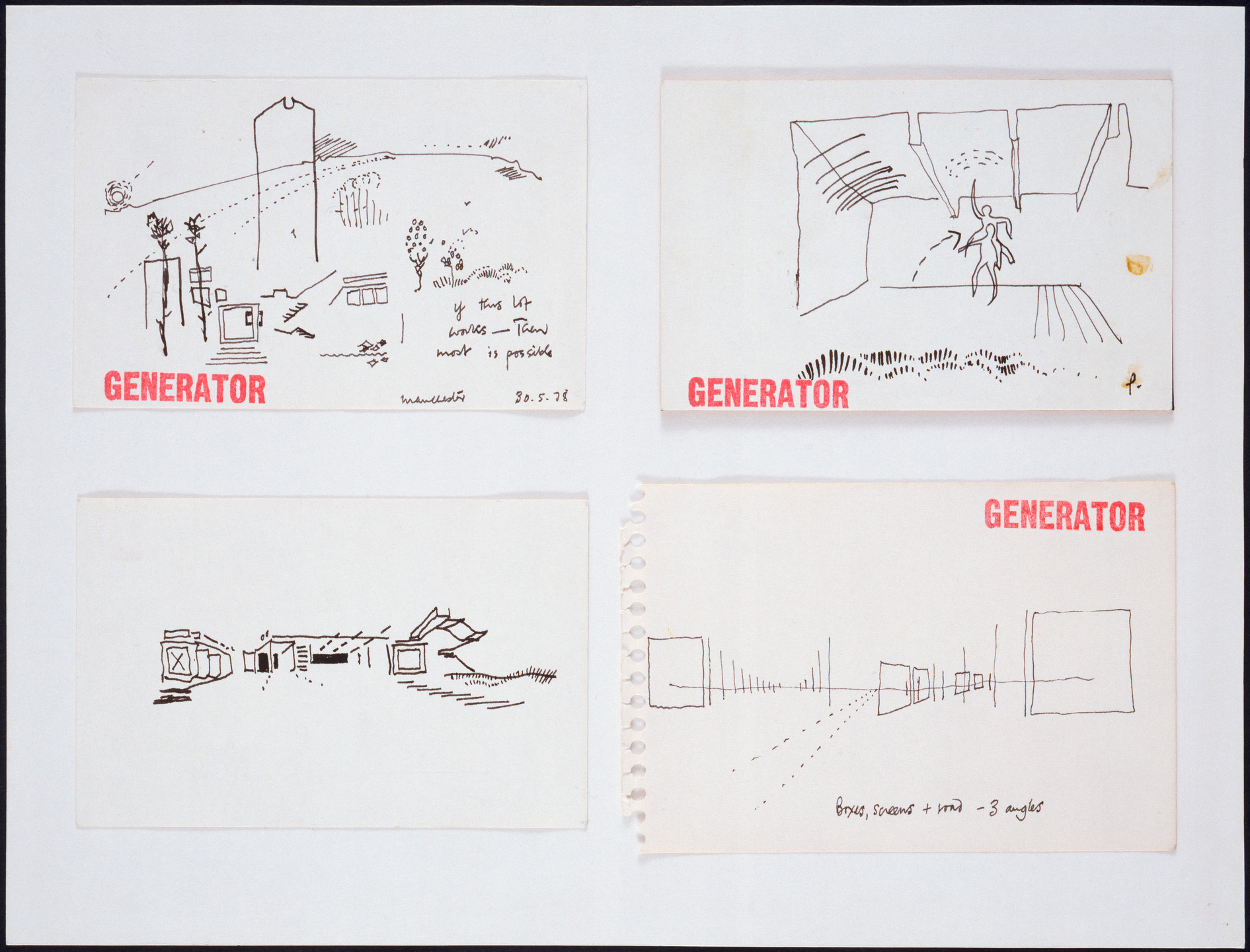 Cedric Price. Generator Project, White Oak, Florida, Perspectives and sketches. 1978–1980