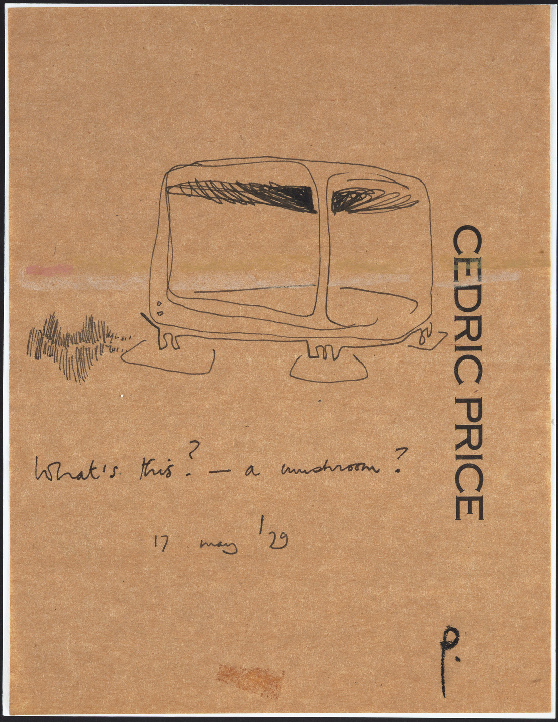 Cedric Price. Generator Project, White Oak, Florida, What's this? - a mushroom?, Perspective sketch. 1979