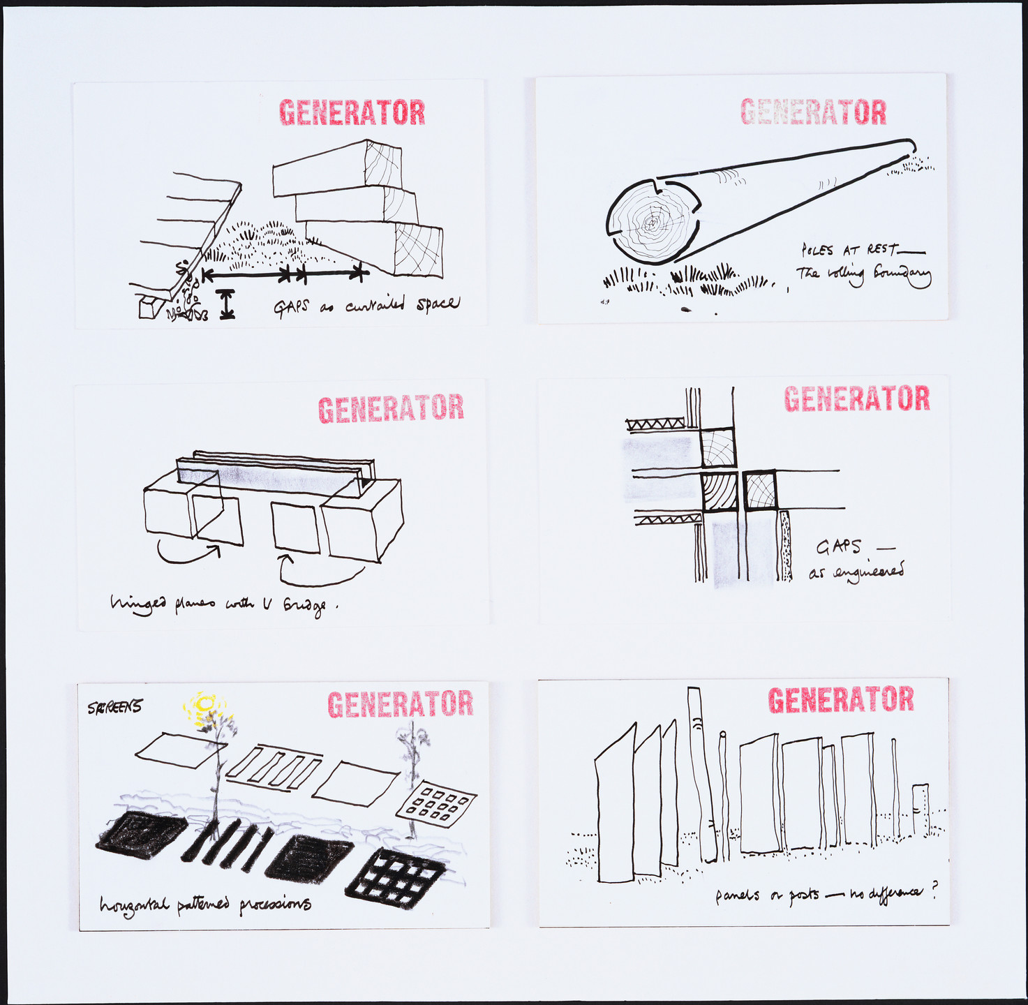 Cedric Price. Generator Project, White Oak, Florida, Sketches. 1978-80