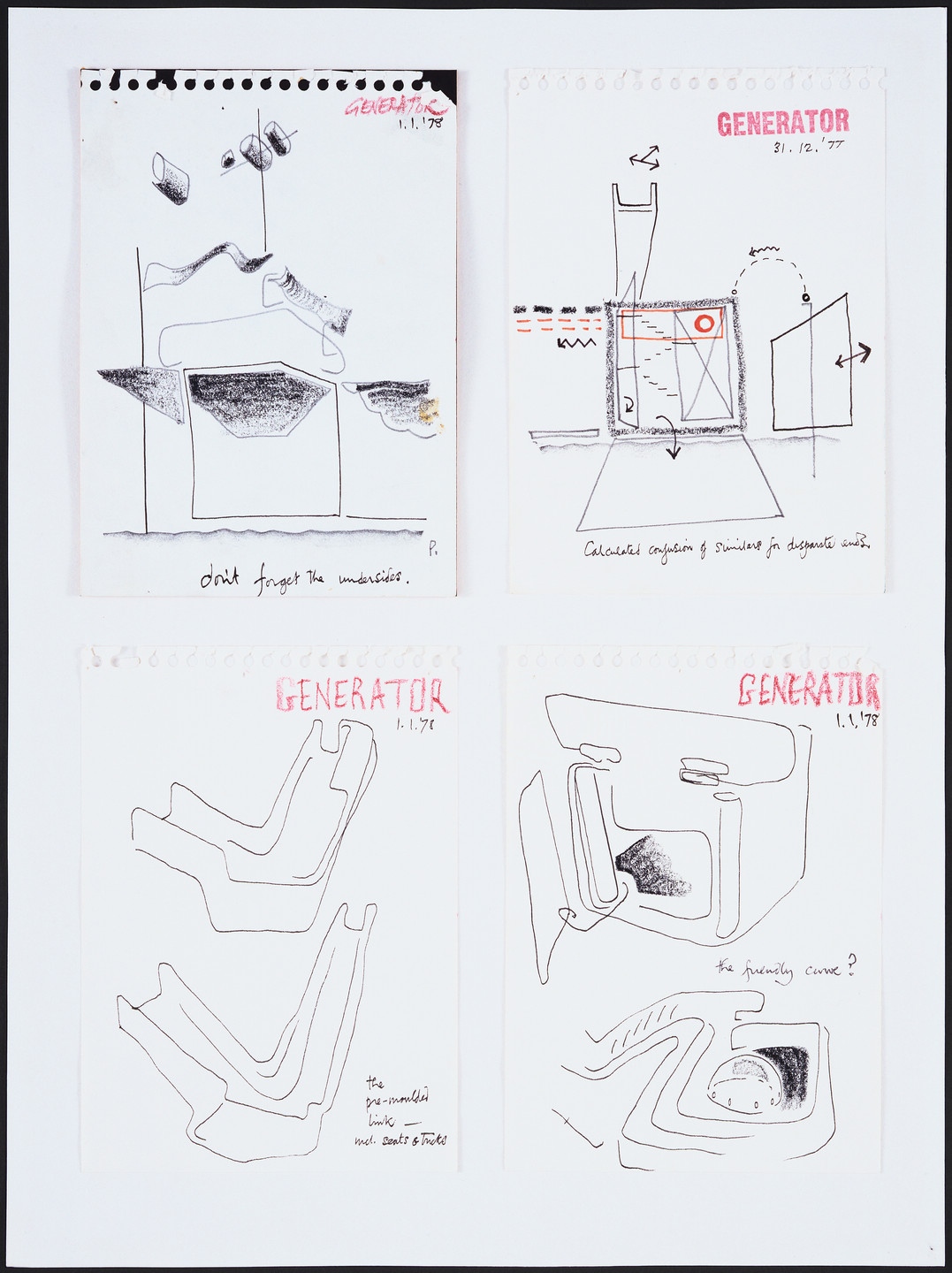 Cedric Price. Generator Project, White Oak, Florida, Perpsectives and sketches. 1977-1978
