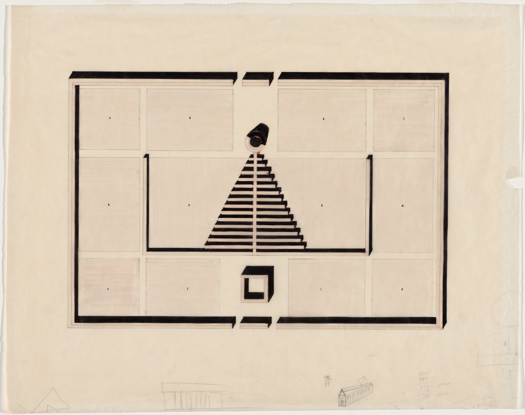 Aldo Rossi, Gianni Braghieri. Cemetery of San Cataldo, Modena, Italy, Plan. 1971