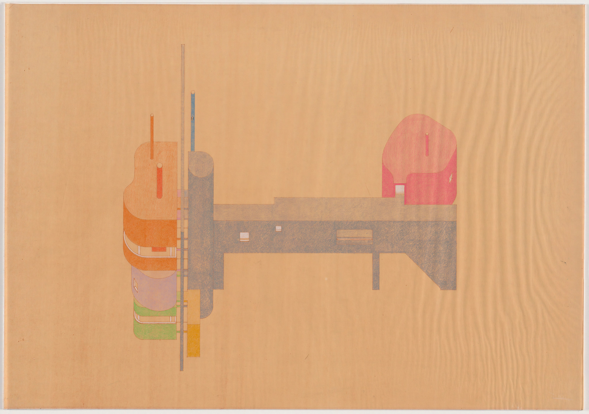 John Hejduk. Wall House 2 (A. E. Bye House) Project , Ridgefield, Connecticut (Isometric). 1973