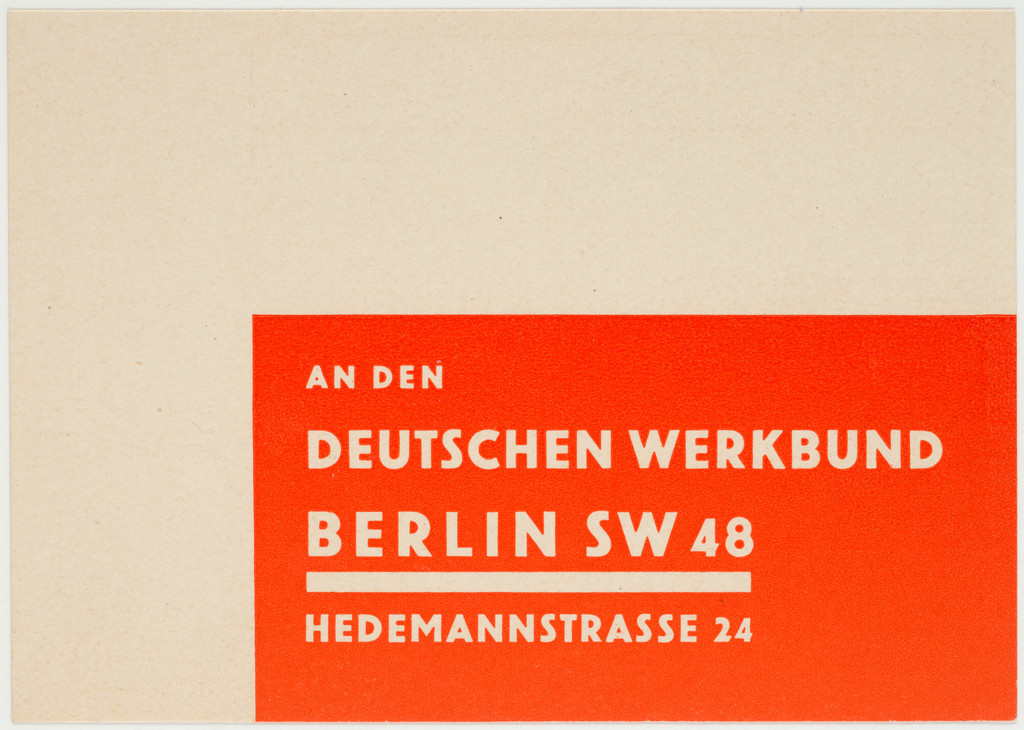 An den Deutschen Werkbund by Unknown artist