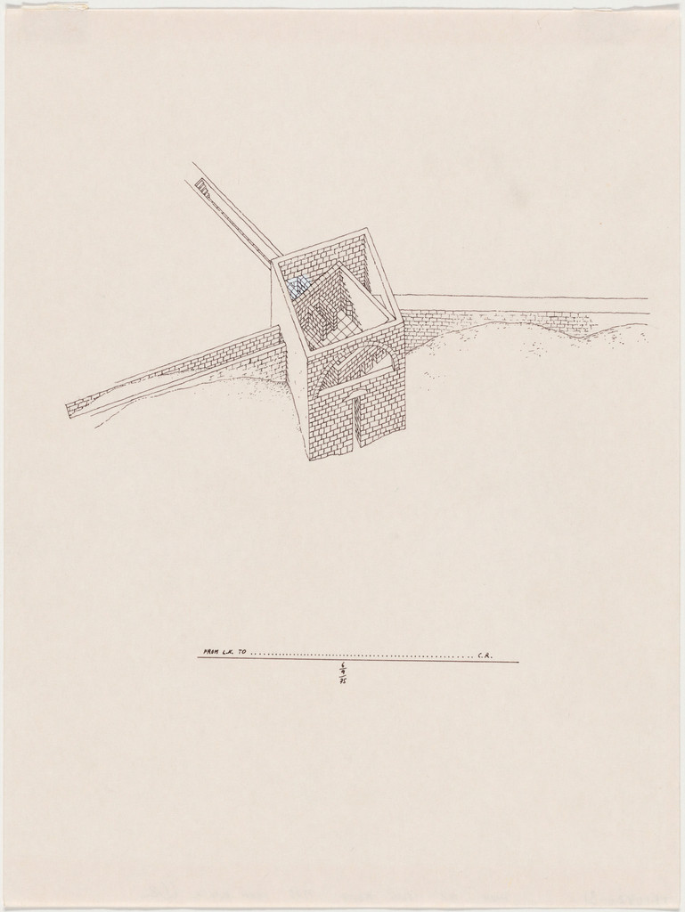 House for Colin Rowe Project (Aerial axonometric view)