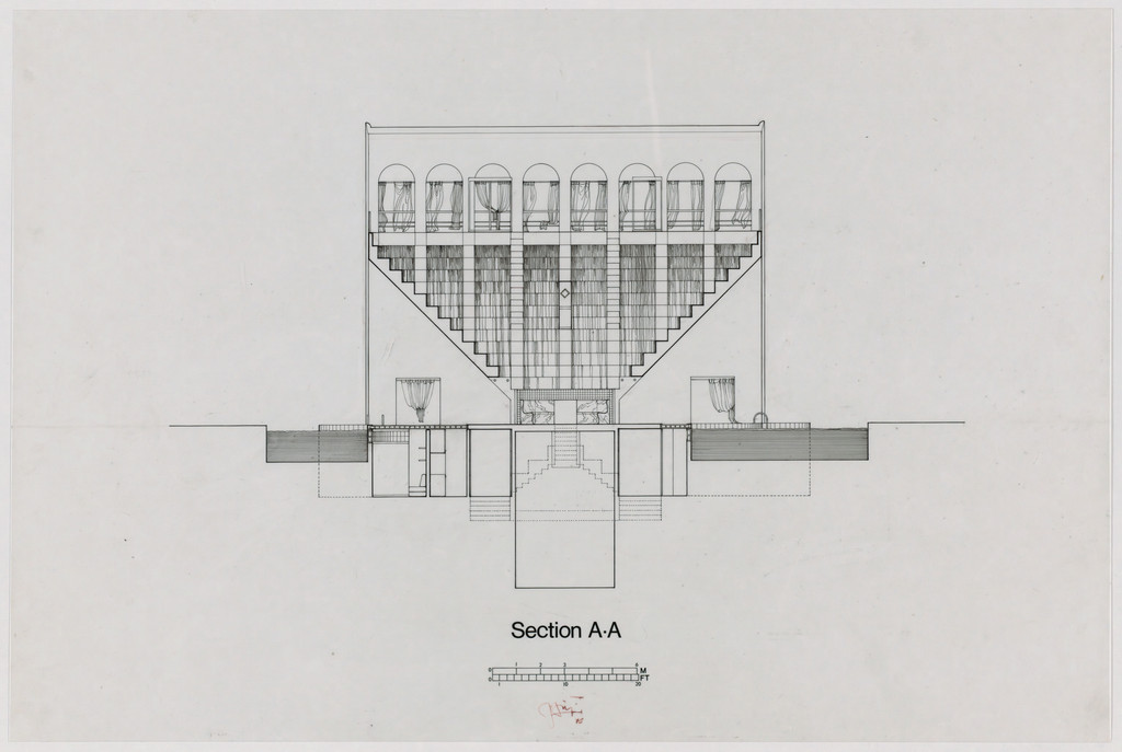 Fountain House, project, Section A-A