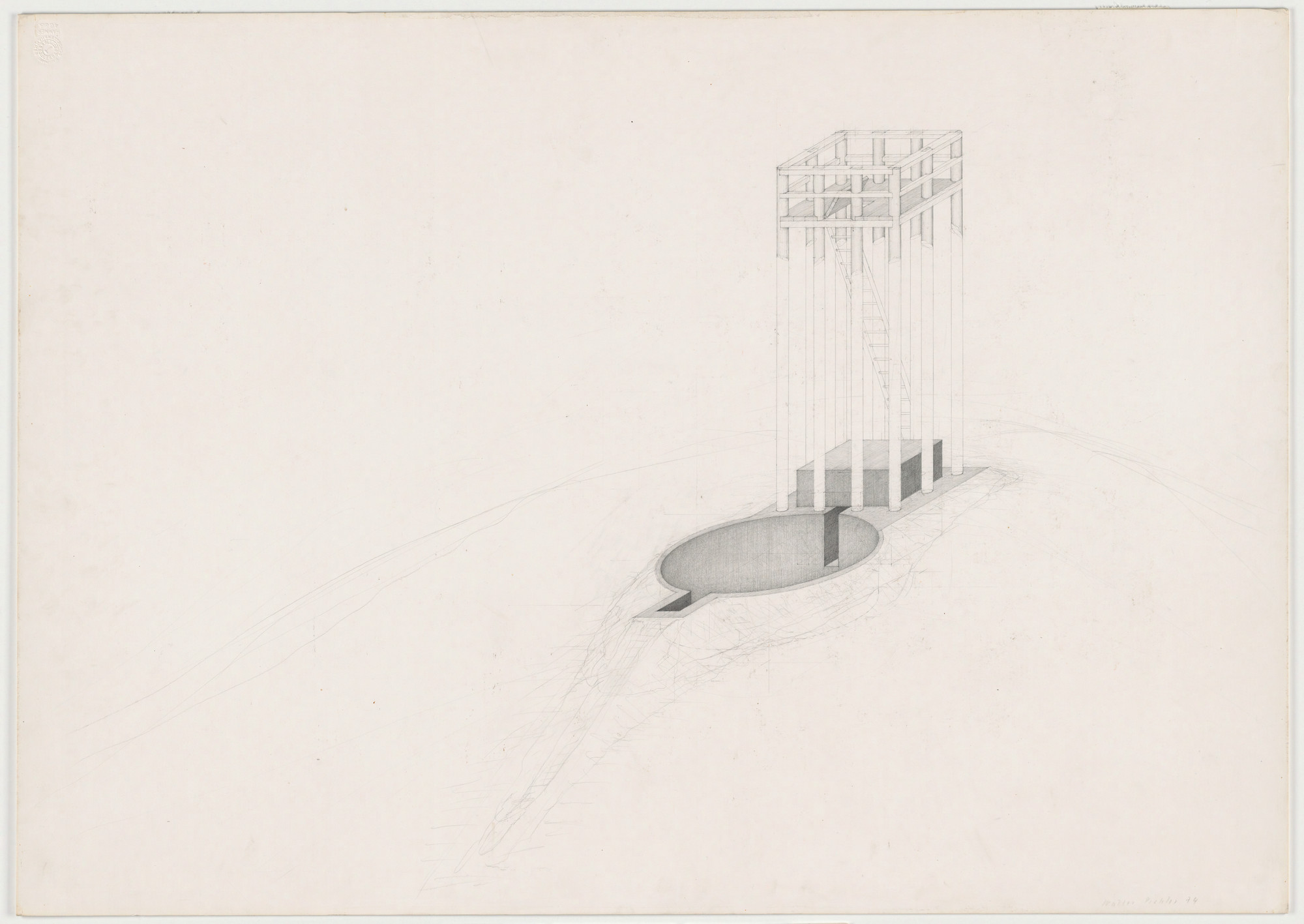 Walter Pichler. Observatory Project, Perspective. 1974
