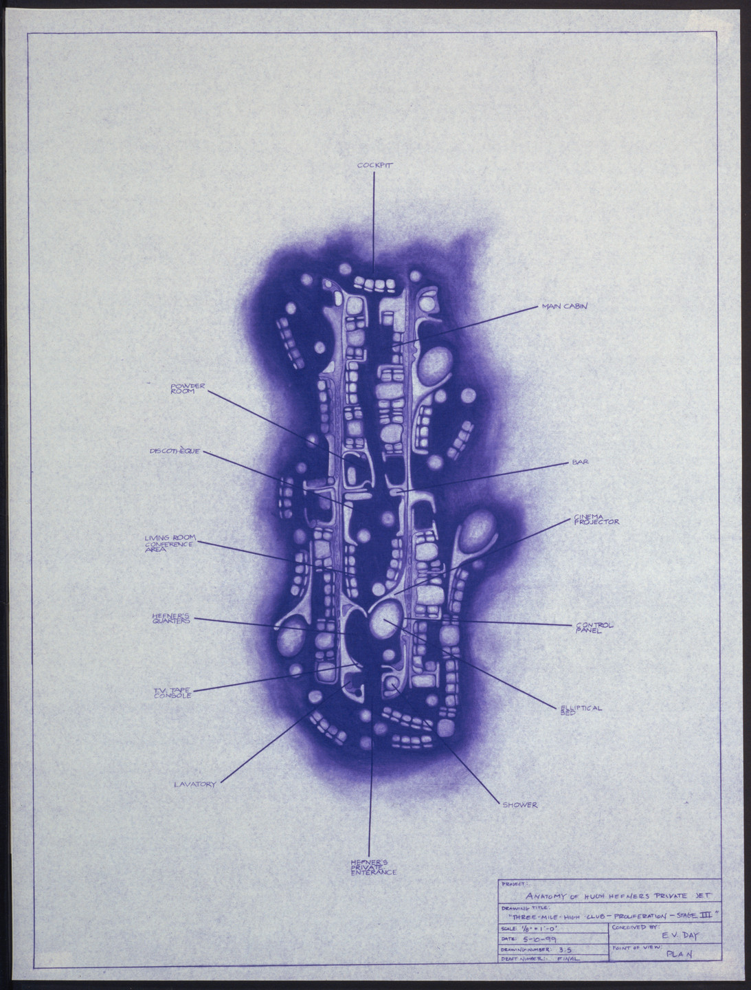 E. V. Day. Three-Mile-High-Club Proliferation - Stage III from Anatomy of Hugh Hefner&#39;s Private Jet (1-5). 1999