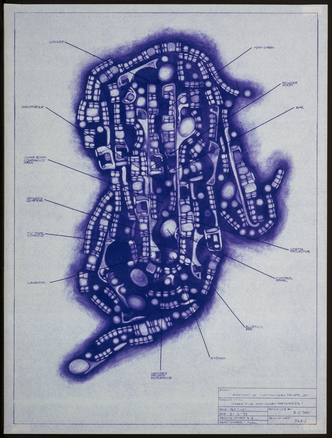 E. V. Day. Three-Mile-High-Club Metastasis from Anatomy of Hugh Hefner&#39;s Private Jet (1-5). (1999)