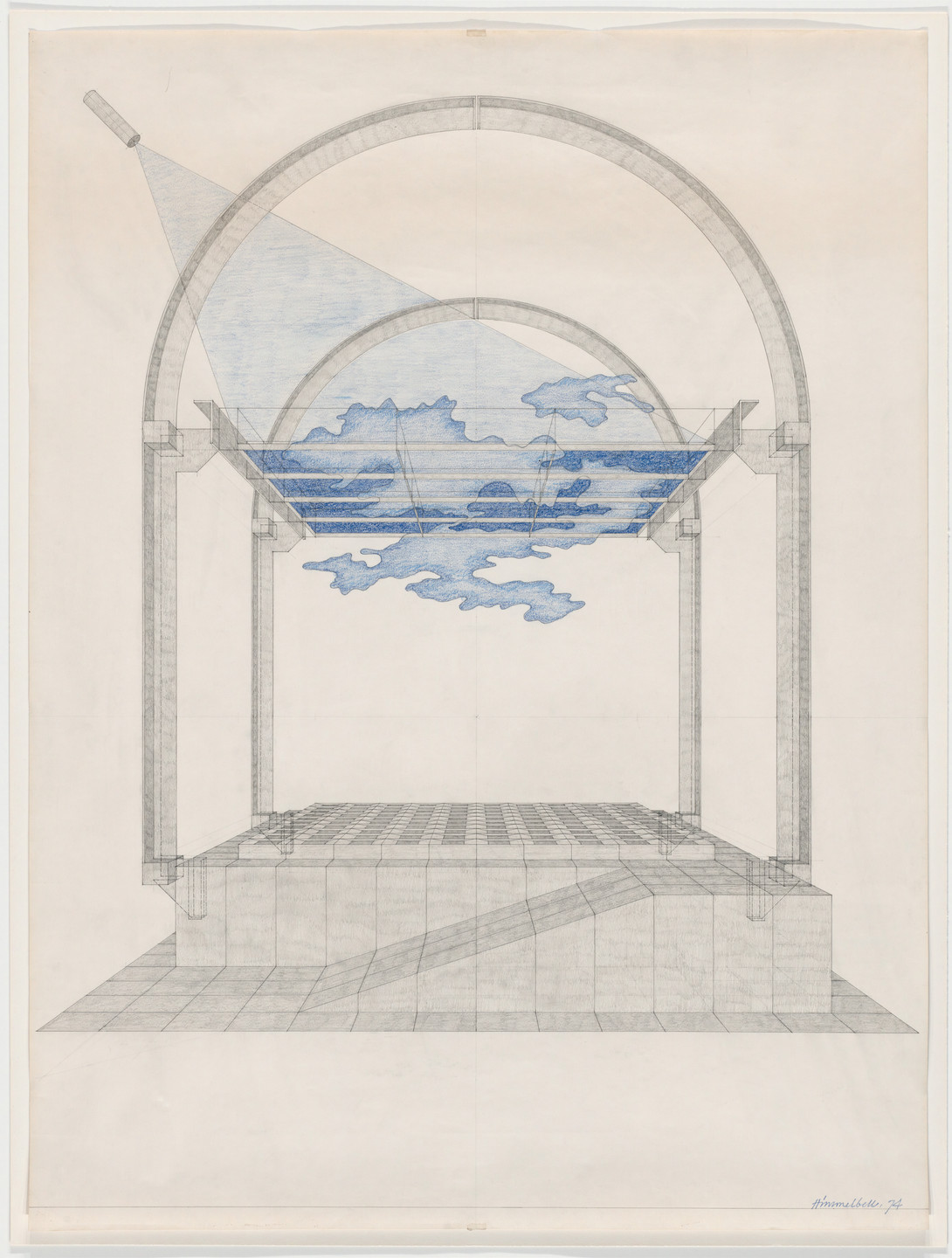 Friedrich St. Florian. Himmelbelt, project, Perspective. 1974