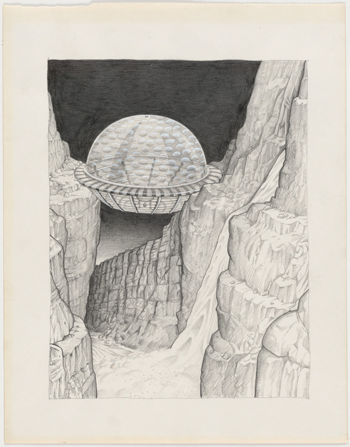 Ettore Sottsass. The Planet as Festival: Study for Design of a Stadium for Rock Concerts, project (Aerial perspective). 1972-73