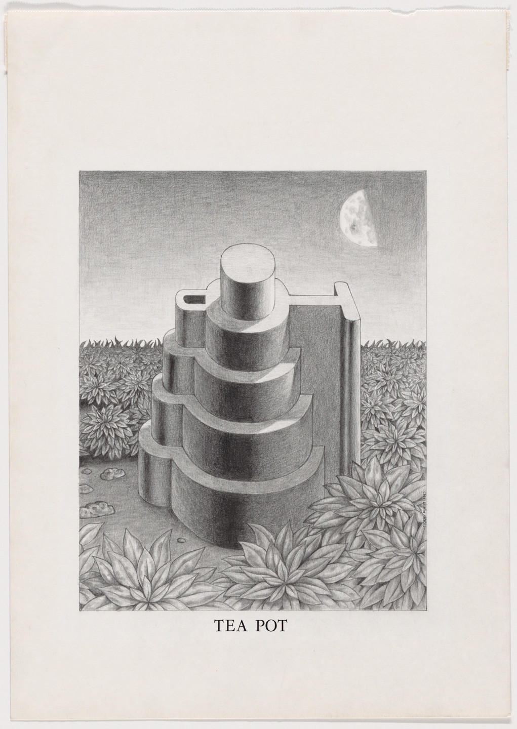 Ettore Sottsass. Study for Tea Pot, project (Perspective). 1973
