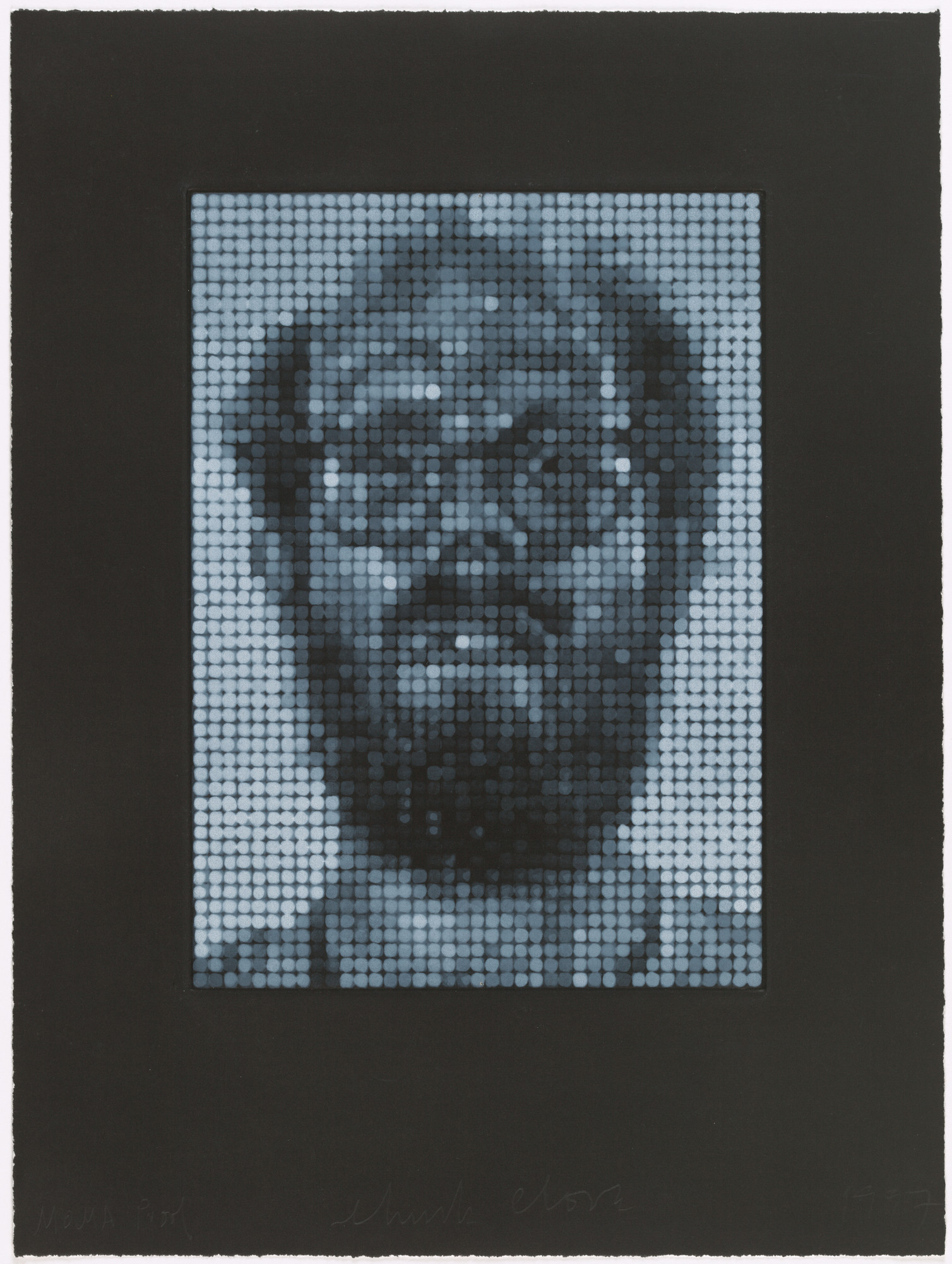 Chuck Close. Self-Portrait/Spitbite/White on Black. 1997 | MoMA