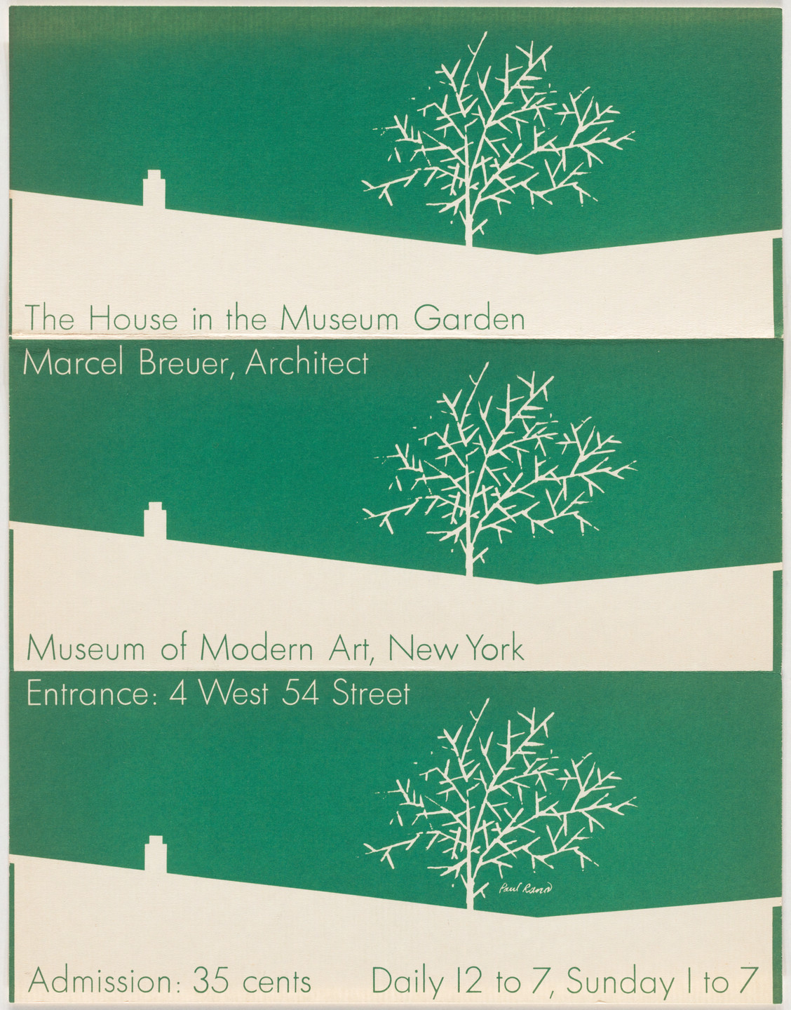 Paul Rand. The House in the Museum Garden, Marcel Breuer, Architect. 1949