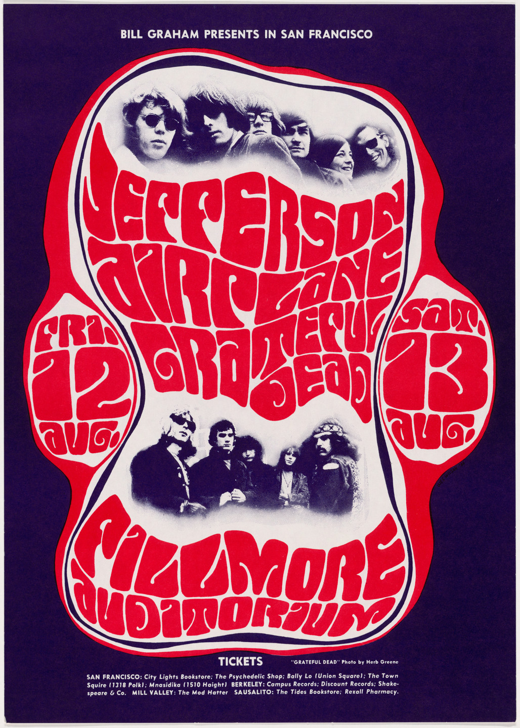 Wes Wilson. Jefferson Airplane, Grateful Dead. 1966