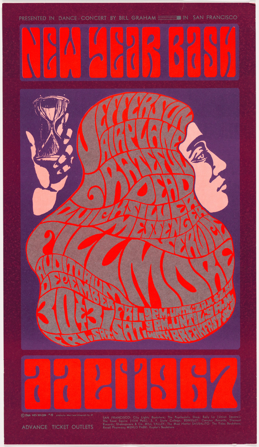 Wes Wilson. New Year Bash, 1966-67. 1966
