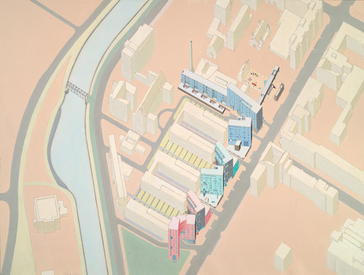Elia Zenghelis, Zoe Zenghelis. Lutzowstrasse, IBA Housing Competition, project, Berlin, Germany, Axonometric. 1981