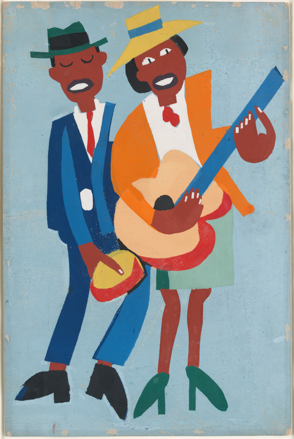 William H. Johnson. Blind Singer. c. 1940