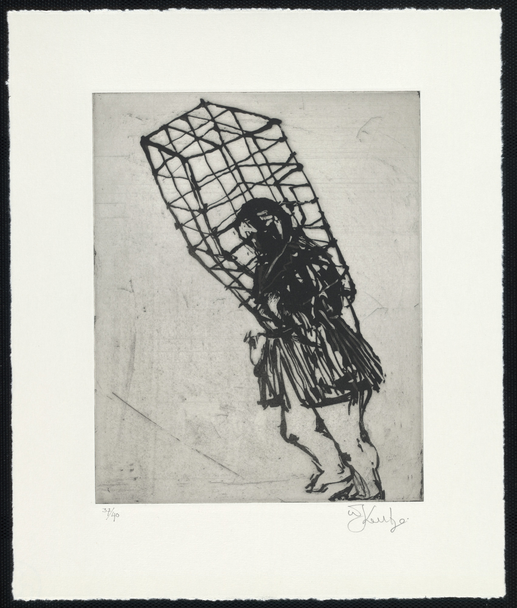 William Kentridge. Caged Lady from Zeno at 4 A.M.