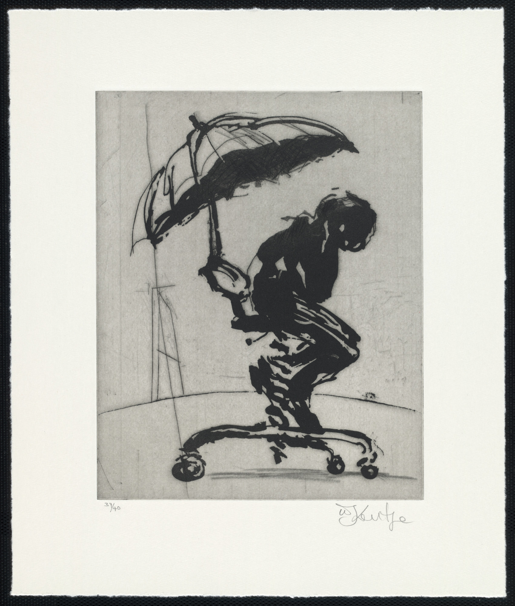 William Kentridge. Umbrella from Zeno at 4 A.M.