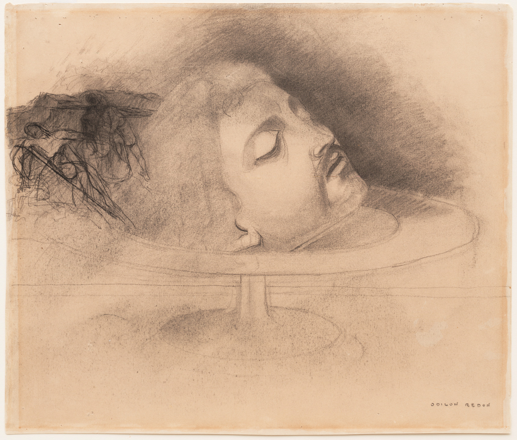 Odilon Redon. The Head of Saint John the Baptist (after Andrea Solario). c. 1868