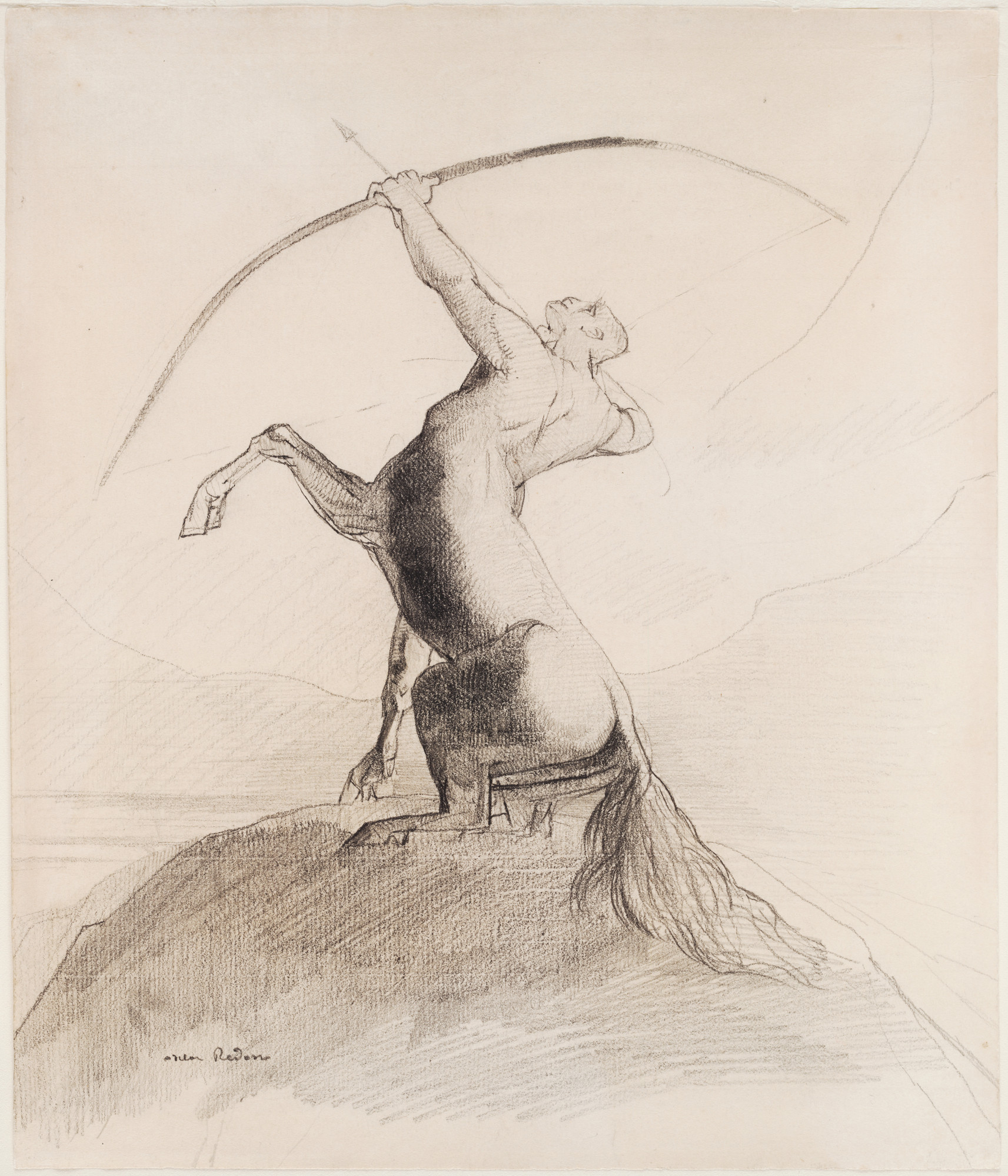 Odilon Redon. Centaur Aiming at the Clouds