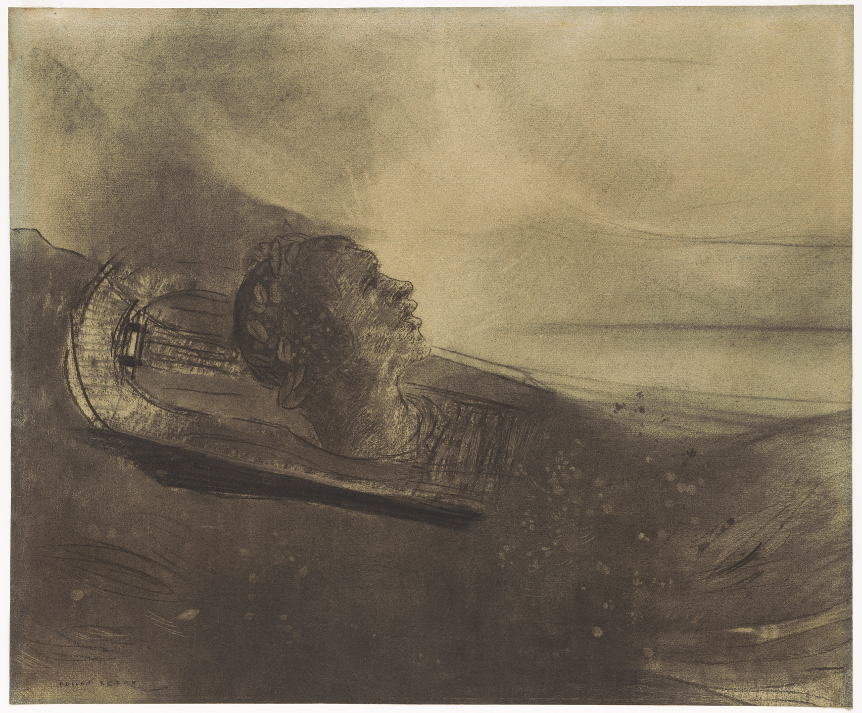 Odilon Redon. Head of Orpheus. c. 1881