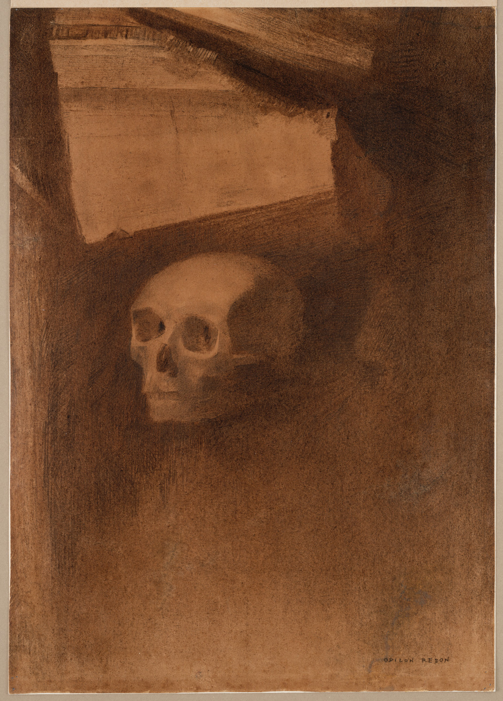 Odilon Redon. Through the Crack a Death&#39;s-Head Was Projected. (c. 1886)