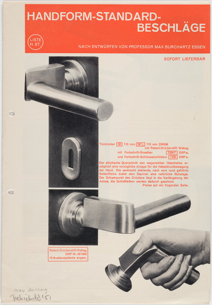 Advertisement for Wehag door products designed by Max Burchartz