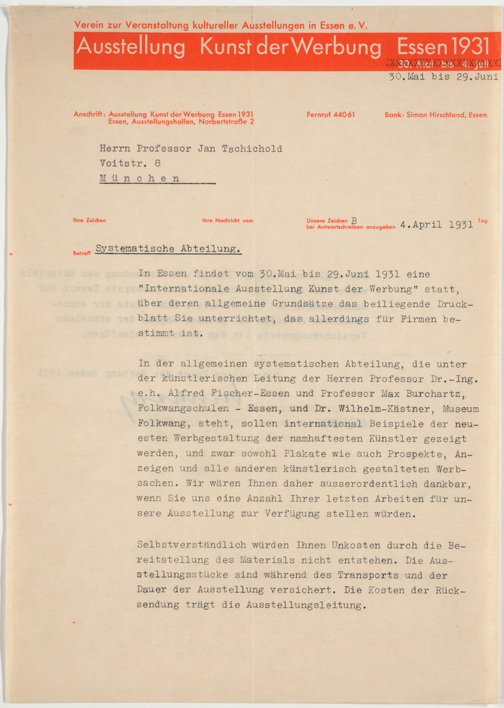 Ausstellung der Kunst der Werbung, Essen 1931