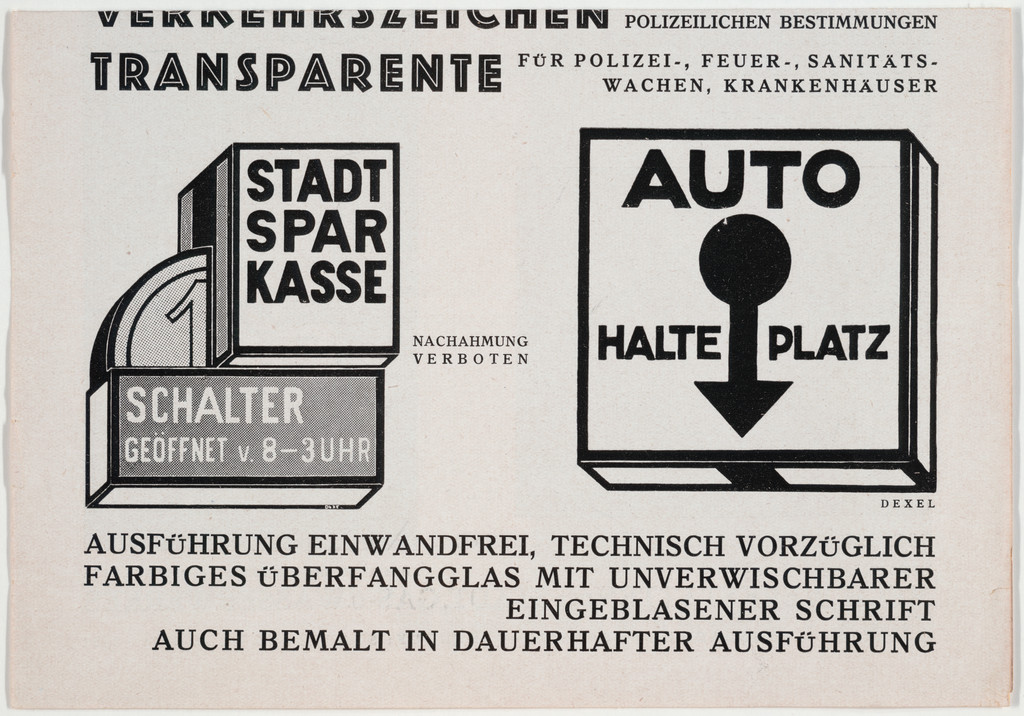 Richtungslaternen, Verkehrszeichen, Transparente