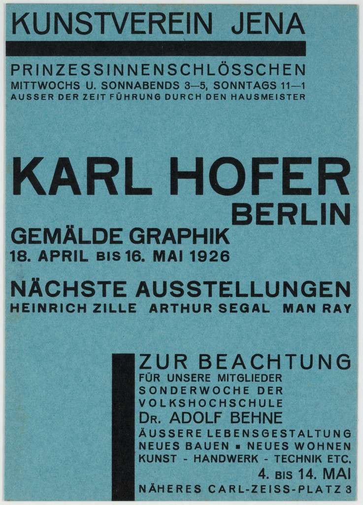 Kunstverein Jena, Karl Hofer