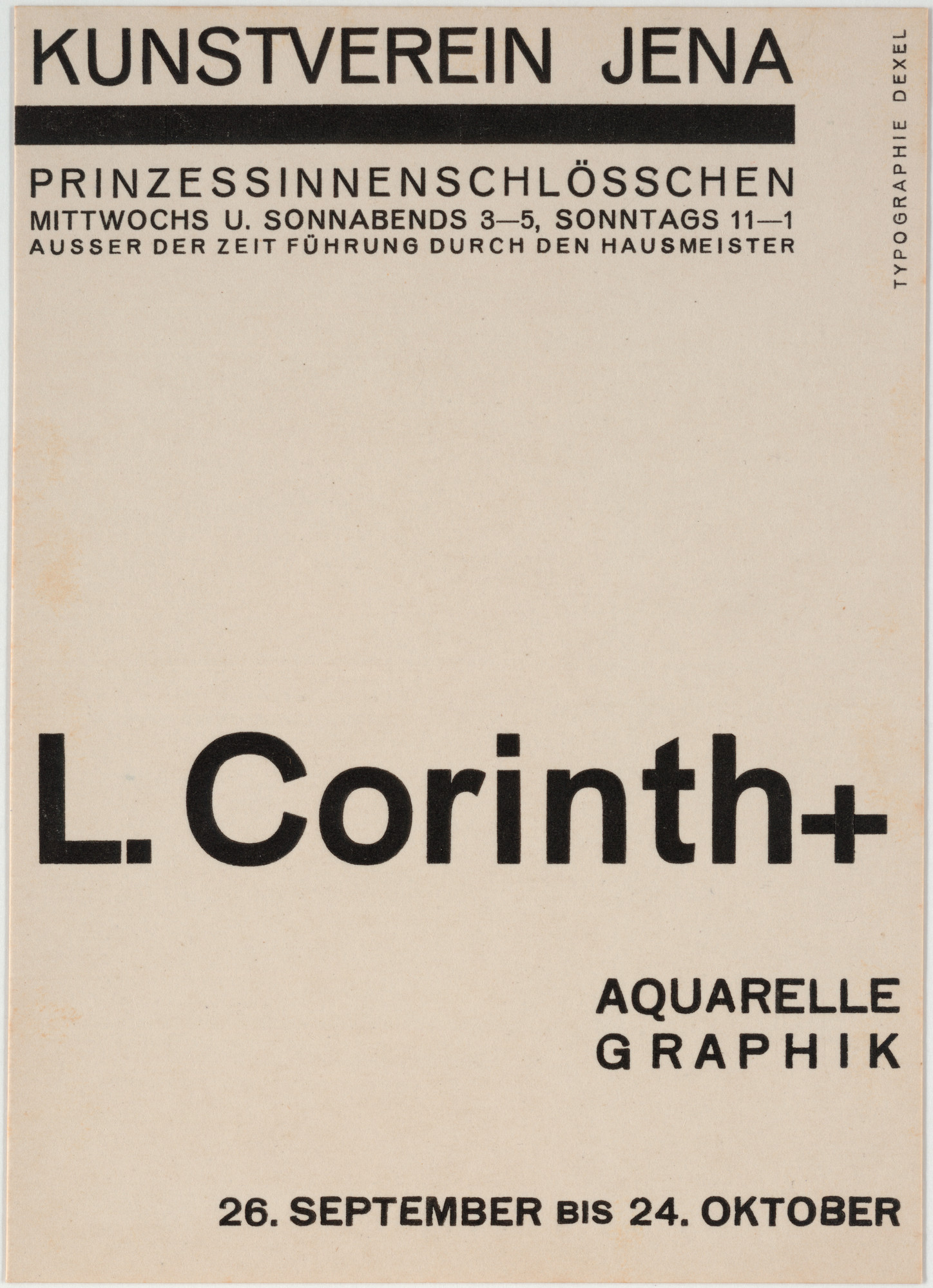 Walter Dexel. L. Corinth + Aquarelle Graphik