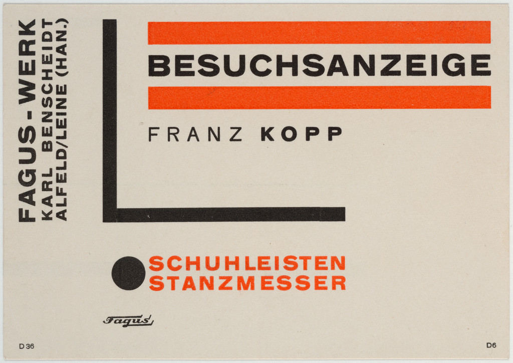 Fagus-Werk, Besuchsanzeige, Franz Kopp