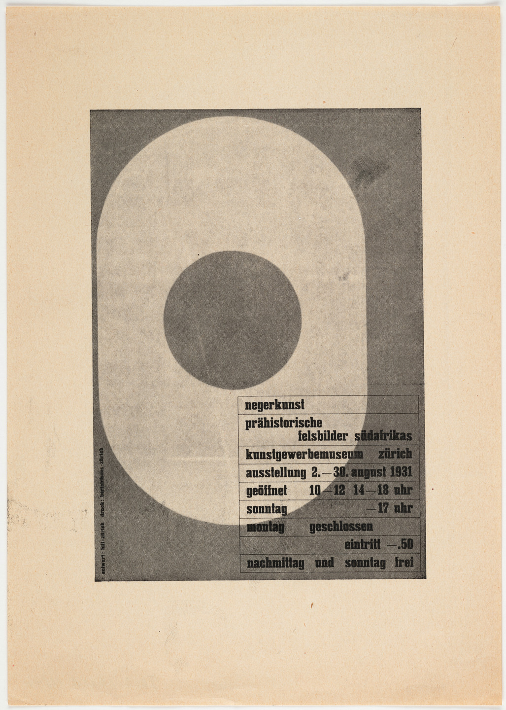 Max Bill. Negerkunst, prähistorische Felsbilder Südafrikas. 1931
