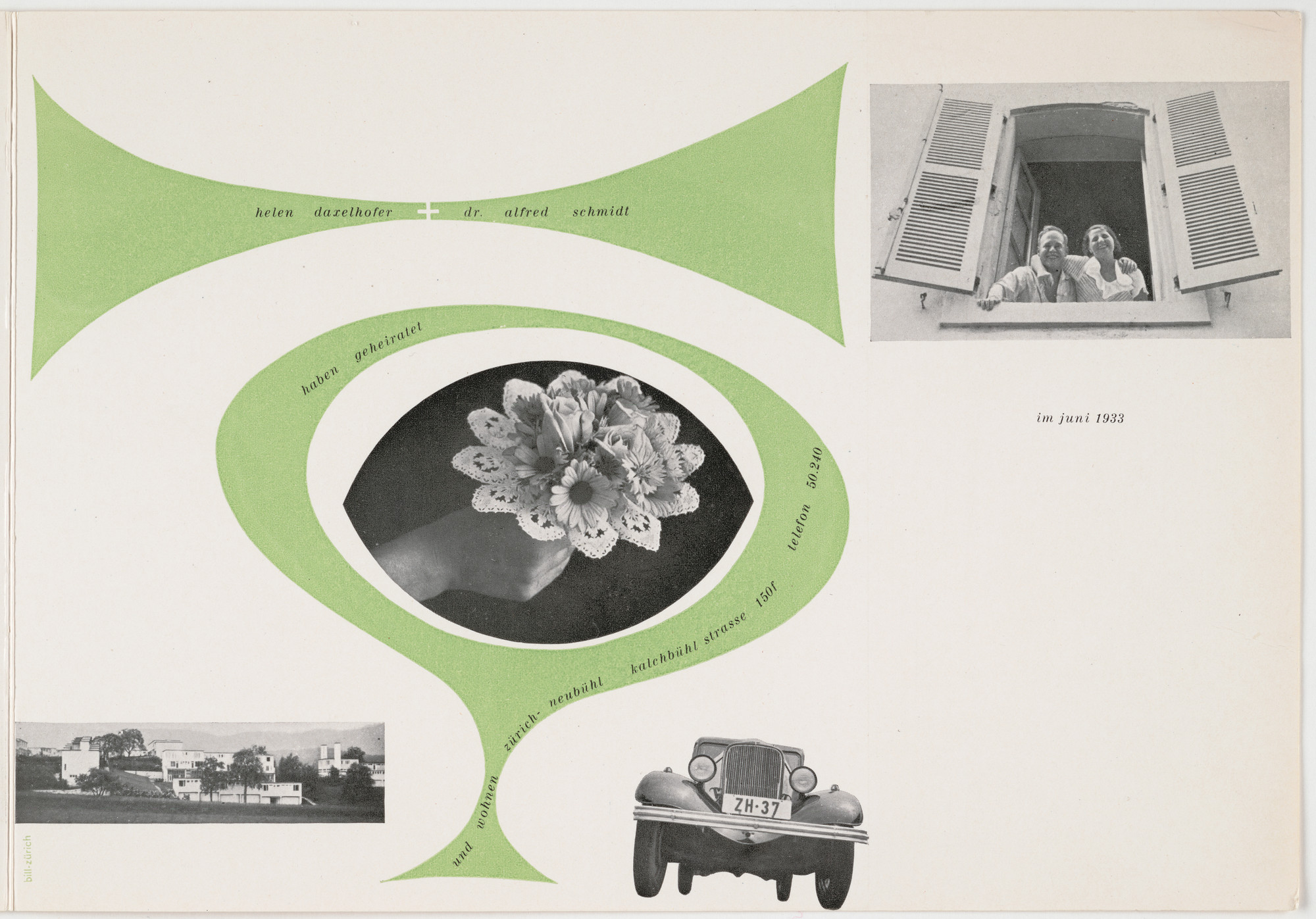 Max Bill. Helen Daxelhofer + Dr. Alfred Schmidt. 1933