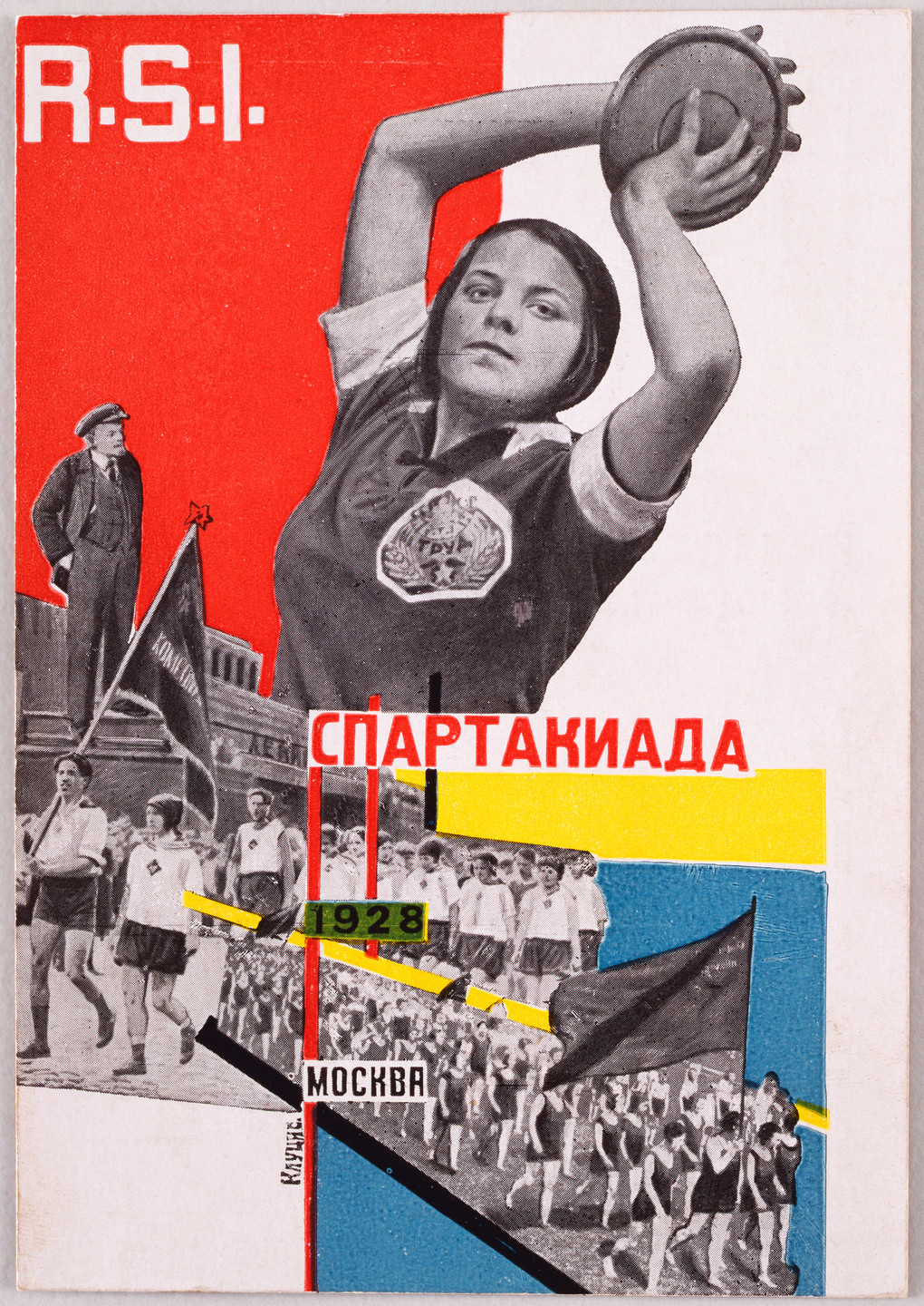 Gustav Klutsis. Postcard for the All Union Spartakiada Sporting Event, Spartakiada Moskva. 1928