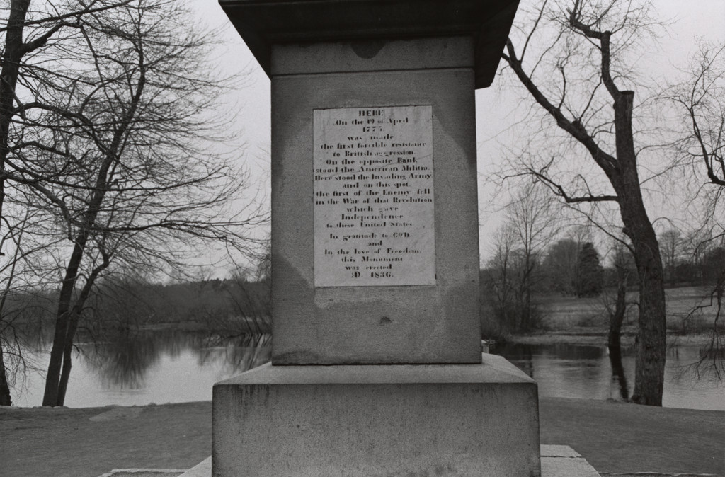 Base of the Concord Monument Obelisk. North Bridge Battleground, Concord, Massachusetts