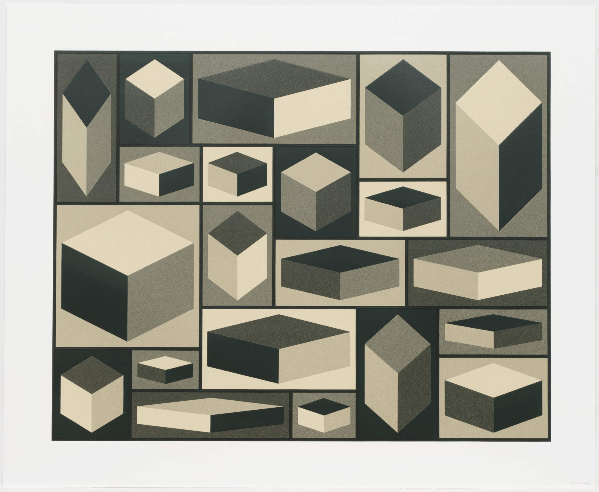 Sol LeWitt. Distorted Cubes (A) from Distorted Cubes (A-E)
