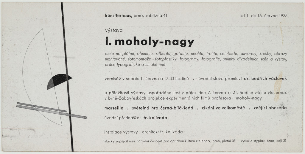 Künstlerhaus, Brno 1935, L. Moholy-Nagy