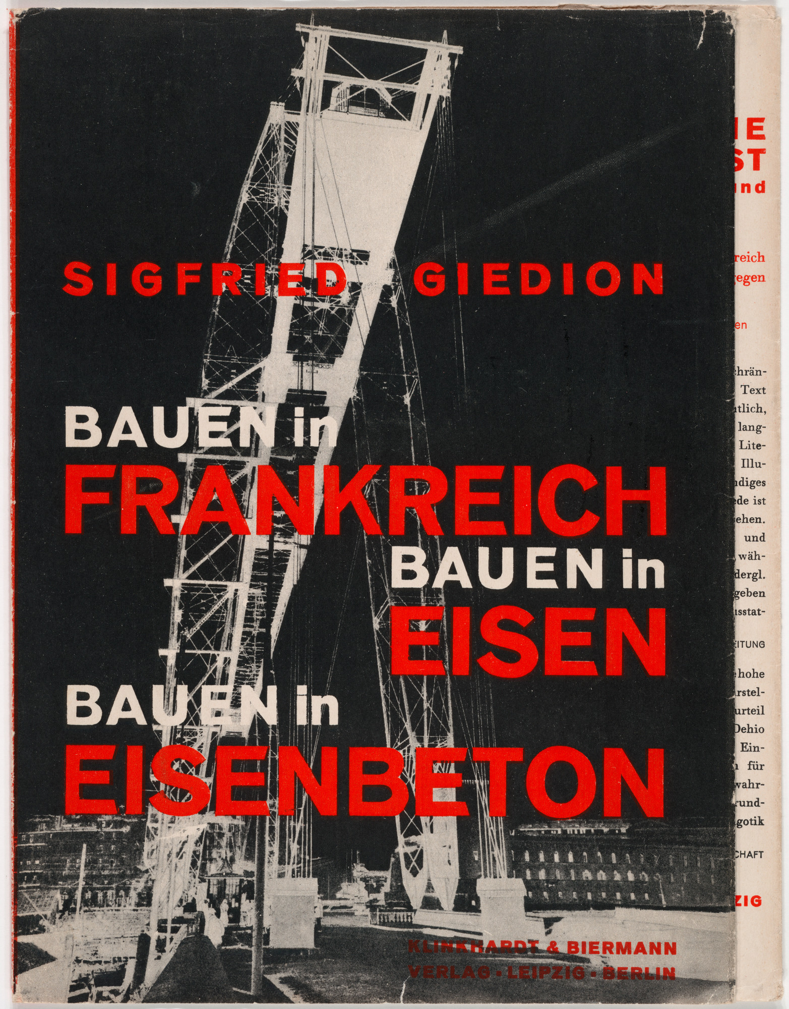 László Moholy-Nagy. "Bauen in Frankreich, Bauen in Eisen, Bauen in Eisenbeton" by Sigfried Giedion
