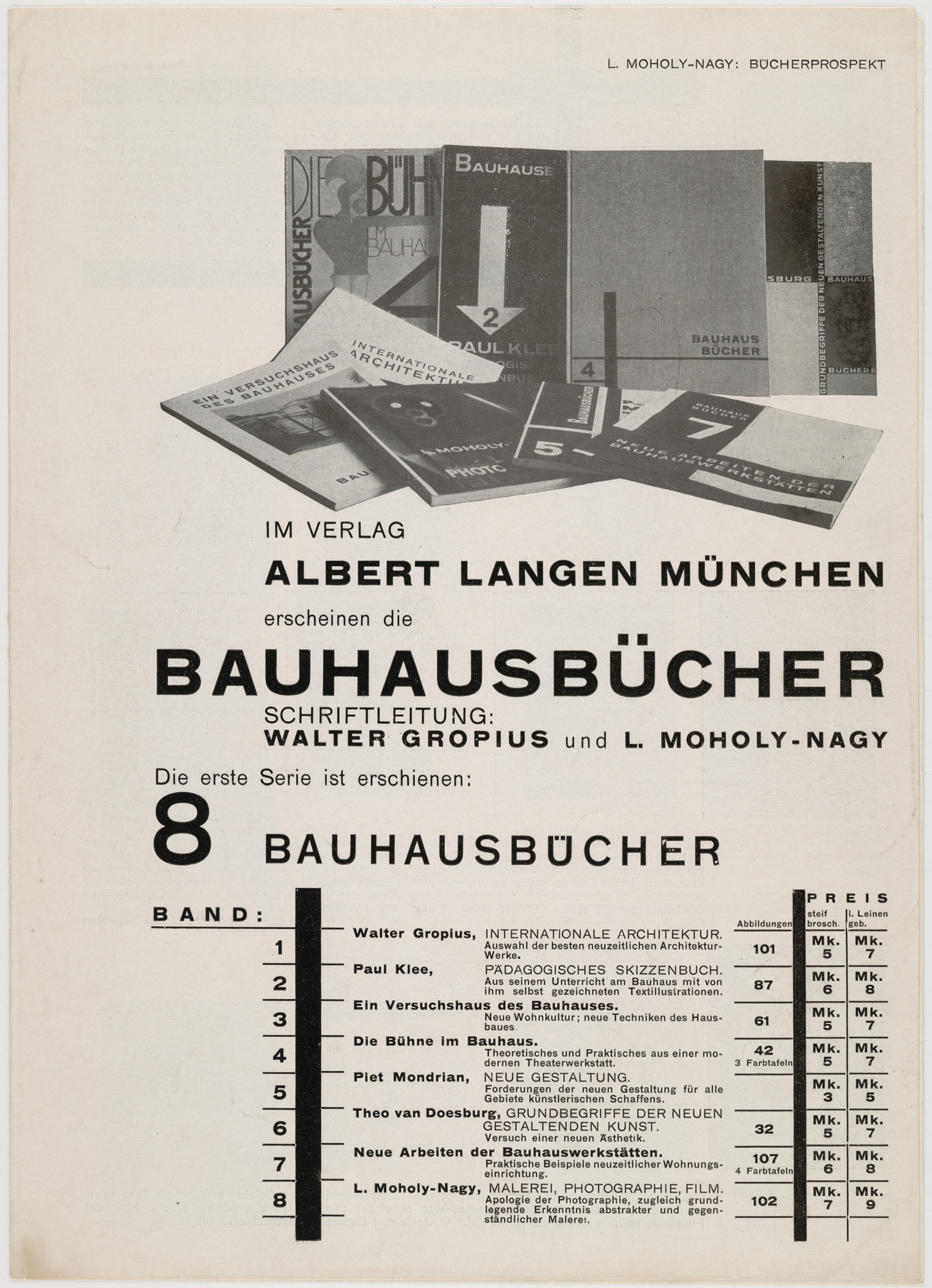 László Moholy-Nagy. Bauhausbücher
