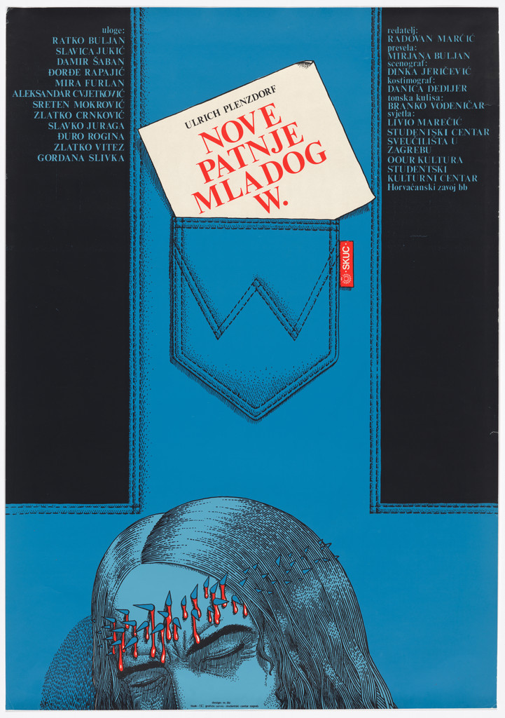 Nove patnje mladog W. (The New Sufferings of Young Werther) (Poster for the Zagreb Student Theater production of the play by Ulrich Plenzdorf)
