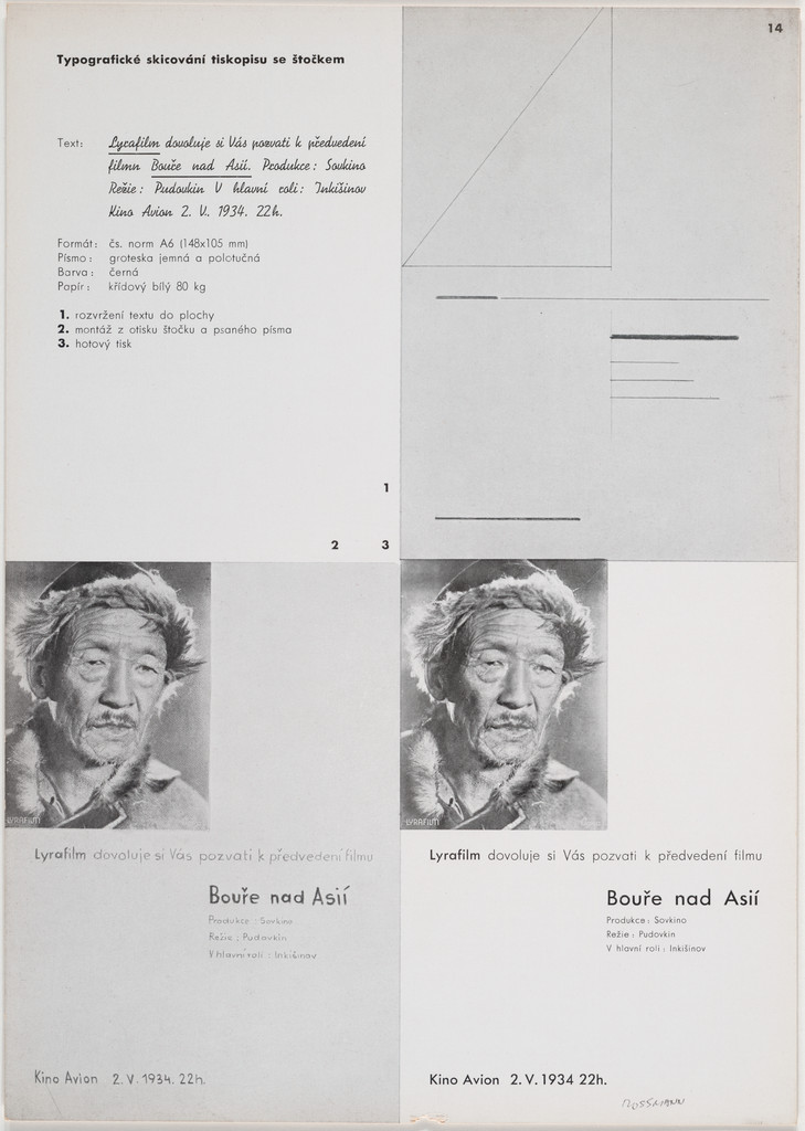 Typograficke skicovani tiskopisu se stockem