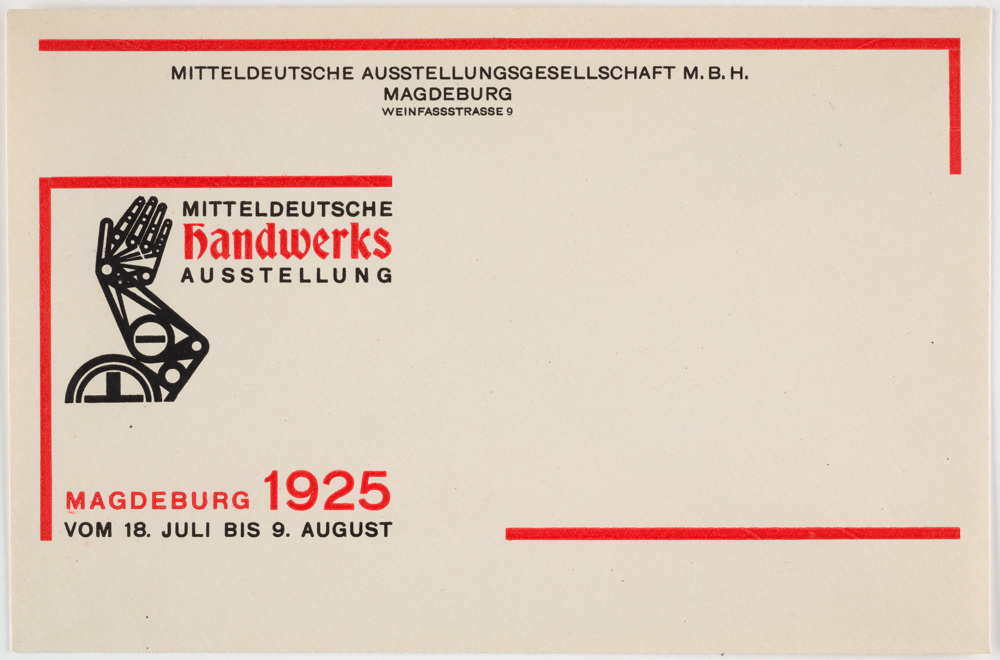 Johannes Molzahn. Mitteldeutsche Handwerks Ausstellung