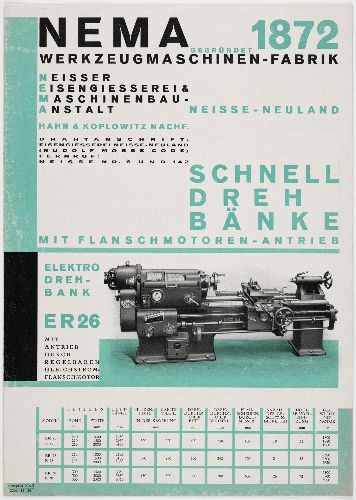 Johannes Molzahn. Nema Werkzeugmaschinen-Fabrik