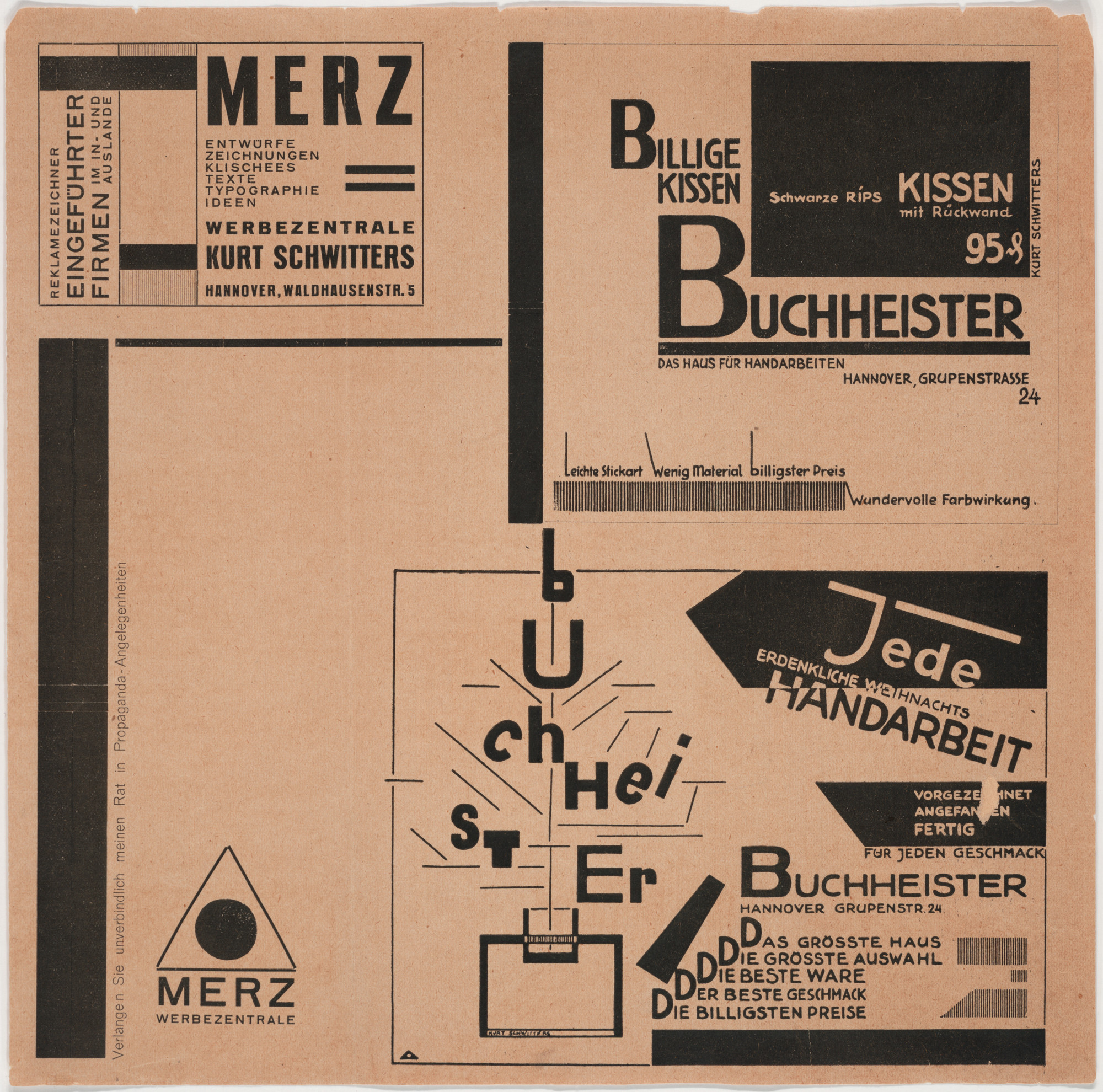 Kurt Schwitters. Advertisement for Merz Werbezentrale