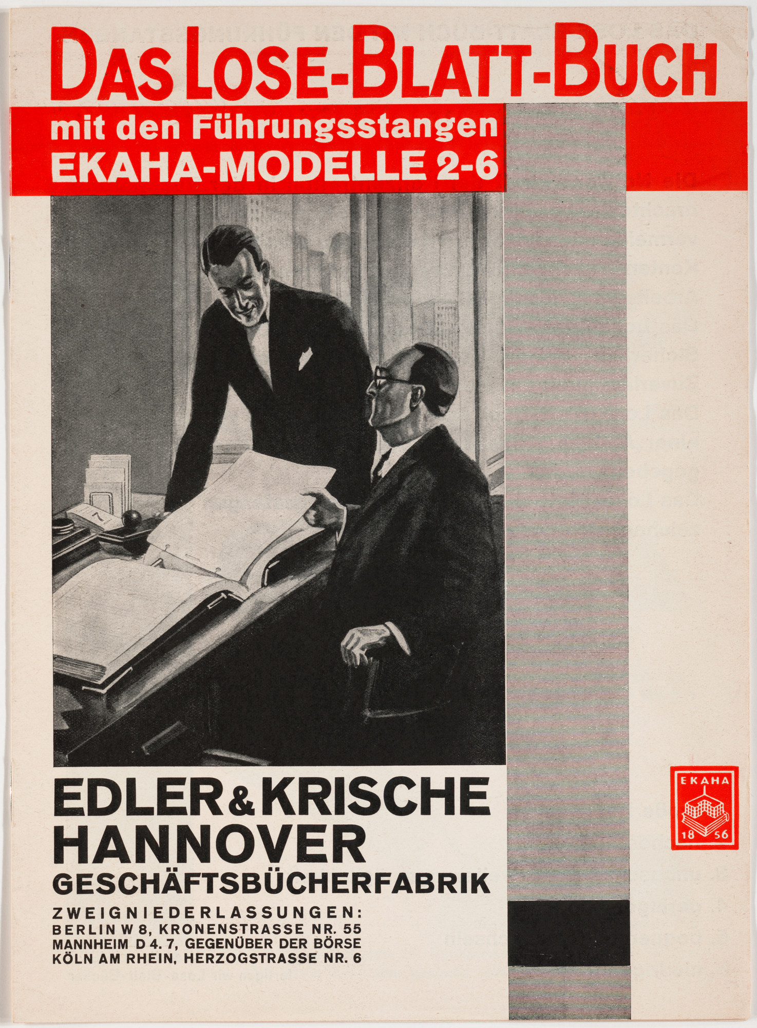 Kurt Schwitters. Das Lose-Blatt-Buch, Edler & Krische Hannover, Geschäftsbücherfabrik